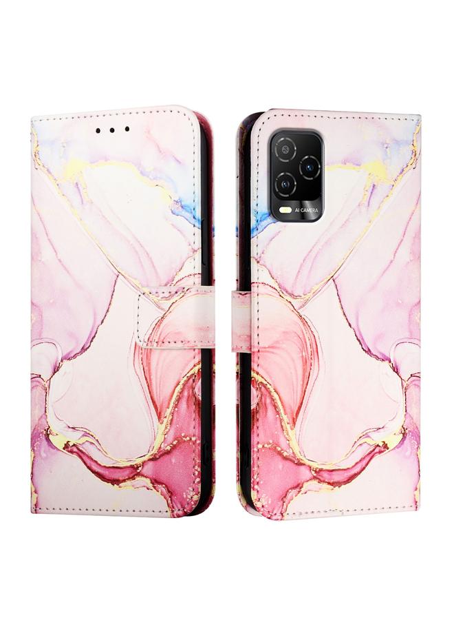 اس-توب جراب هاتف BLU View 5 Pro PT003 من الجلد القابل للطي بنمط رخامي - Image 2