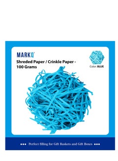 MARKQ Crinkle Cut Shredded Paper Filler for Gift Wrapping Hamper/Basket Filling Packing Supplies (Blue)  - Image 2