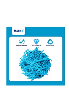 MARKQ Crinkle Cut Shredded Paper Filler for Gift Wrapping Hamper/Basket Filling Packing Supplies (Blue)  - Image 3