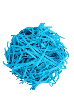 MARKQ Crinkle Cut Shredded Paper Filler for Gift Wrapping Hamper/Basket Filling Packing Supplies (Blue)  - Image 1