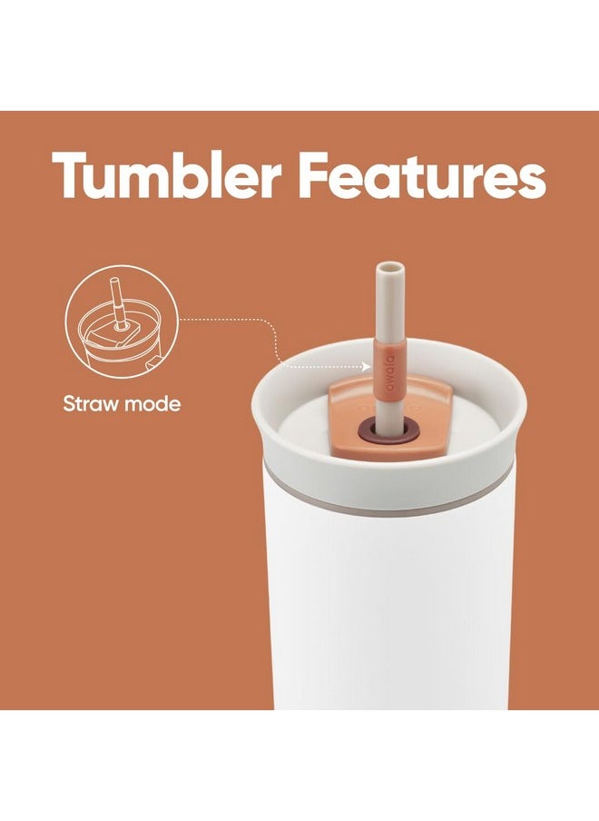Owala Owala Stainless Steel Triple Layer Insulated Travel Tumbler with Spill Resistant Lid and Straw, BPA Free, 24 oz, Grey/White (Iced Tea)  - Image 5