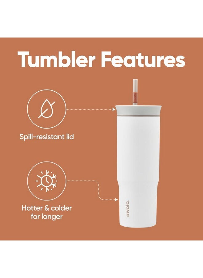 Owala Owala Stainless Steel Triple Layer Insulated Travel Tumbler with Spill Resistant Lid and Straw, BPA Free, 24 oz, Grey/White (Iced Tea)  - Image 3