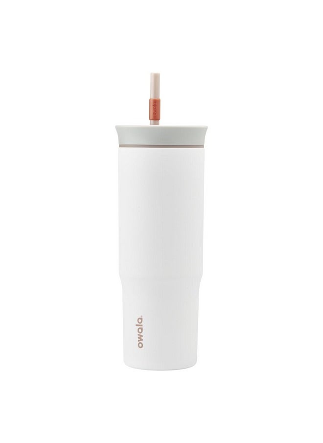 Owala Owala Stainless Steel Triple Layer Insulated Travel Tumbler with Spill Resistant Lid and Straw, BPA Free, 24 oz, Grey/White (Iced Tea)  - Image 1
