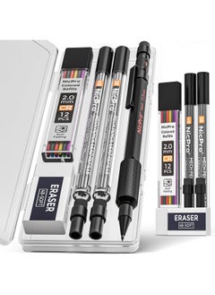 2Mm Mechanical Pencils Set With Case, 12 Black Lead Refills,12 Colored Lead Refills, Erasers - Mp2000 Weatherproof Metal Lead Holder, Heavy Duty Carpenter Pencil For Writing Drawing Woodworking - pzsku/ZB1EF64F991958A68D186Z/45/_/1731922145/8cb5061f-f04b-4f43-9582-c399ca3575fe