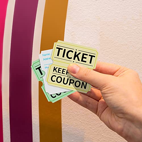 ESSENTIAL 8000 Assorted Double Raffle Tickets Rolls Set of 4 Assorted Colors Raffle Tickets Printable for Leisure, Movie Watching, Entertainment - Image 5