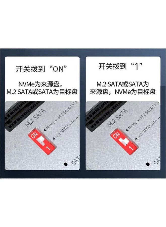 Aoko Nvme To Sata Ssd Cloner, M.2 Cross-Protocol Cloning Base, Data Copier, 2.5/3.5 Inch Mechanical Hard Drive Cloner, Nvme Cloning Device, Mm28Sl - Image 2