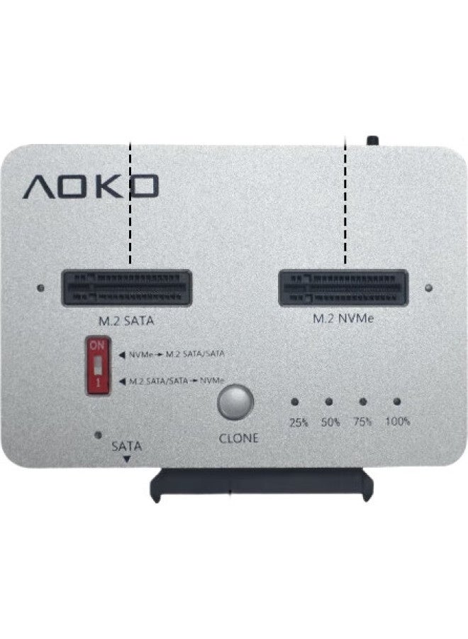 Aoko Nvme To Sata Ssd Cloner, M.2 Cross-Protocol Cloning Base, Data Copier, 2.5/3.5 Inch Mechanical Hard Drive Cloner, Nvme Cloning Device, Mm28Sl - Image 1