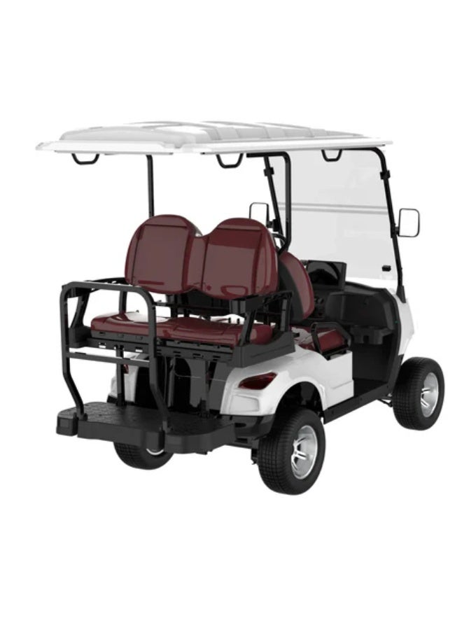 سنكارت عربة جولف كهربائية SUNCART 4 ​​مقاعد MXV2+2 مع لوحة عدادات تعمل باللمس ومقعد جلدي عالي الجودة وعربة غولف هيدروليكية ذات 4 عجلات - أبيض - Image 2