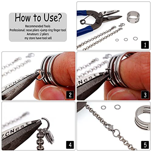 THREENEST 300PCS 8mm 10mm 12mm, 14 Gauge 1.5mm Thick Stainless Steel Jump Rings, Closed Unsoldered Split Round Metal Rings for Necklace Bracelet Earring Keychains Jewelry Making - Image 3