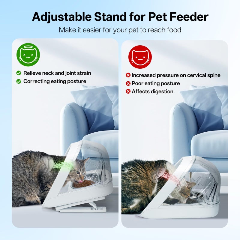 YOIHABV Adjustable Stand for Micro Chip Automatic Pet Feeder and Connect, YOIHABV Elevated Cat Feeder Stand, 0, 15, 20 Degree Adjustment, Raise Cat Food Dispenser, Easier for Pets to Reach Food - Image 2