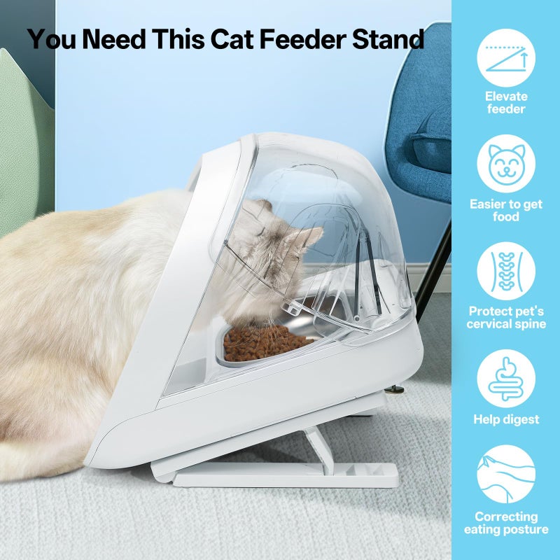 YOIHABV Adjustable Stand for Micro Chip Automatic Pet Feeder and Connect, YOIHABV Elevated Cat Feeder Stand, 0, 15, 20 Degree Adjustment, Raise Cat Food Dispenser, Easier for Pets to Reach Food - Image 5