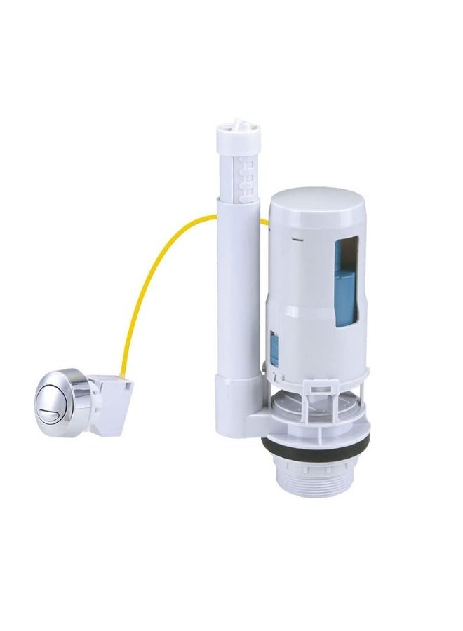Dual Flush and Fill Toilet Cistern Kit 2 Inch Push Type Wire Controlled Split Drain Valve Split Toilet Dual Flush Valves Push Button Fill Valve Save Water Adjustable Height ABS Material  - Image 1