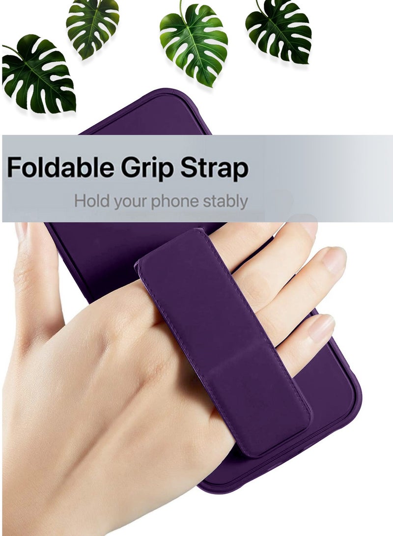 Wtech Hand Grip Foldable Magnetic Kickstand Wrist Strap Finger Grip With Built-In Iron Case Cover For Huawei Pura 70 Ultra 5G 2024 Eggplant Purple - Image 2