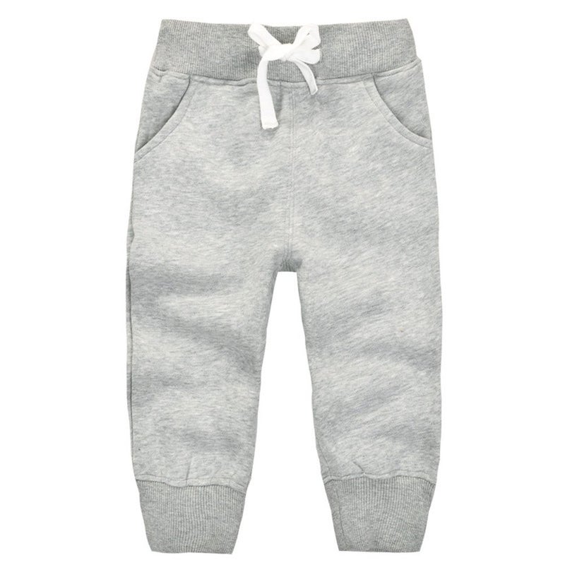 CuteOn Unisex Toddler Jogger Pants Kids Cotton Elastic Waist Winter Baby Sweatpants Pants 1Years Grey - Image 1