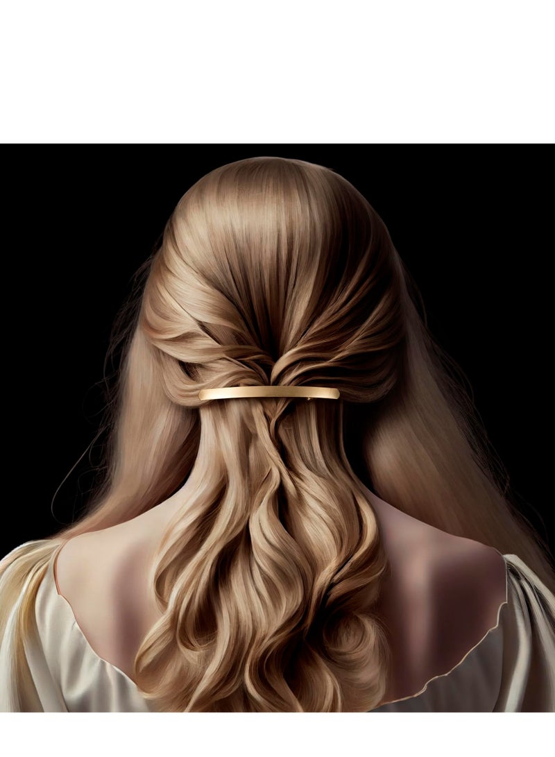 SYOSI Metal Hair Clips,3Pcs Smooth Surface Gold Barrettes, French Styles Clasps Simple Spring Clamps Snaps, For Girls Women Ladies Wedding Party Head Decor - Image 2