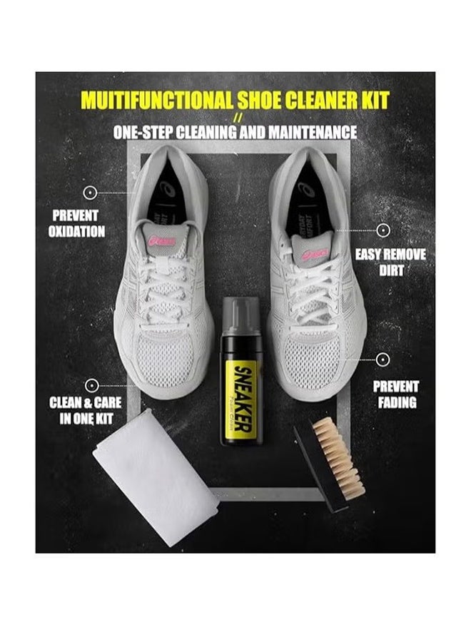 JS Sneaker Cleaning, Shoe Cleaner Kit for Sneaker, Water-Free Foam Sneaker Cleaner with Shoe Brush and Microfiber Clothing Towel, Sneaker Cleaning Travel Kit - Image 2