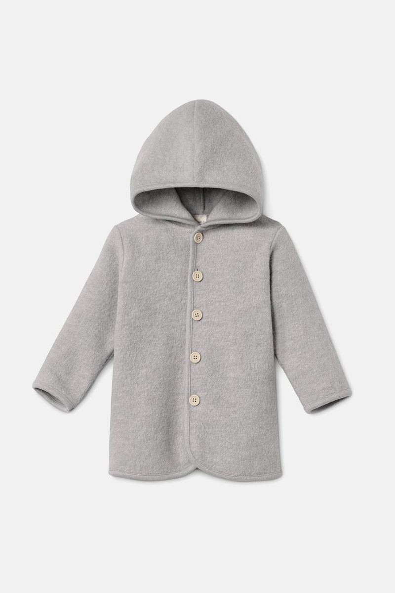 Tchibo Toddler Unisexs Walk Milled Jacket, Light Grey - Image 2