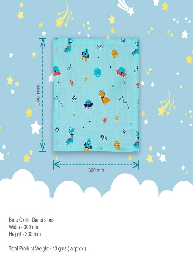 VAYA LY'L-Sun Baby Burp Cloth & Wash Cloth, Newborn Baby Essentials, Ultra-Soft & Quick Absorbent, 100% Cotton, Gentle on Baby’s Skin, Multipurpose Baby Towel for Newborn Babies, Color - Dino Space - Image 5