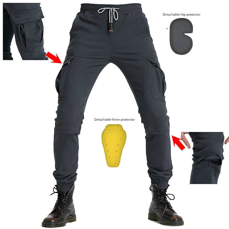 Generic Multi-Pocket Tapered Work Pants for Men 114-6 Grey