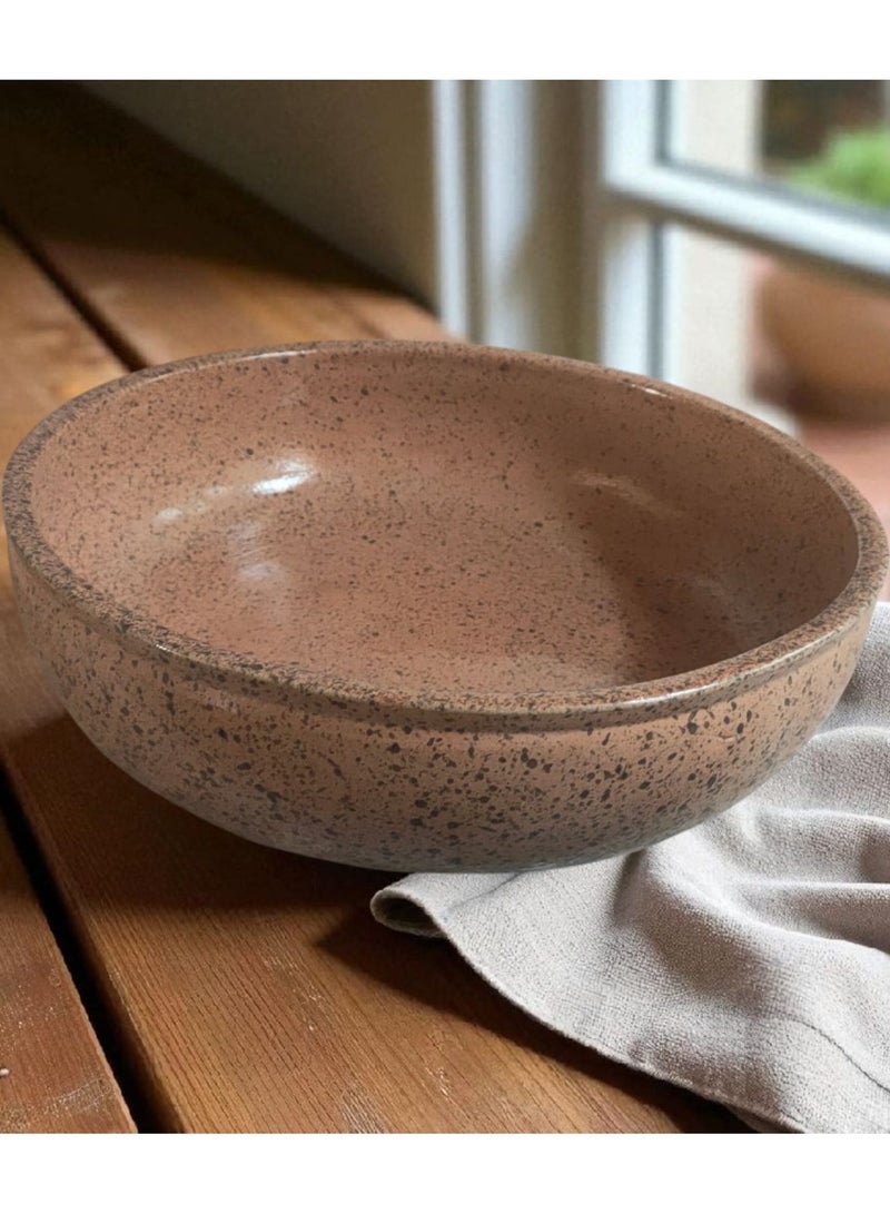 color zone pottery Round ceramic and earthenware tray that can withstand direct and indirect heat, flame or oven, 25 cm - Image 2