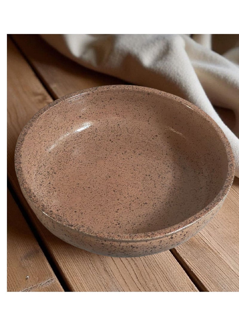 color zone pottery Round ceramic and earthenware tray that can withstand direct and indirect heat, flame or oven, 25 cm - Image 3