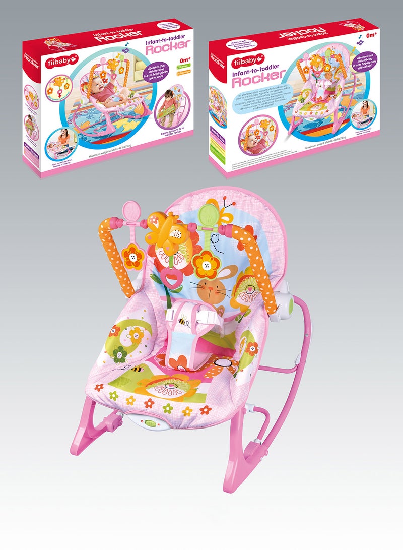 ما بيبي كرسي هزاز متعدد الوظائف للأطفال حديثي الولادة برسومات كرتونية مع موسيقى وألعاب يمكن الجلوس أو الاستلقاء 65*46*49 سم - Image 2