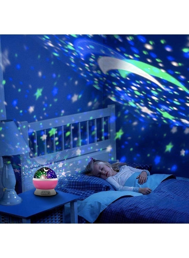 LuckyNov Rotating Star Sky Moon Light Projector, Night Light Lamp Fun Gifts for Kids Bedroom Decor -Pink - Image 4