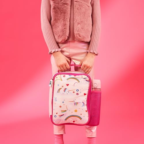 Ion8 Kids Insulated Lunch Bag Unicorn Rainbows Reusable Padded Thermal Lunch Box for School Travel Easy to Clean Wipeable Food Safe Lining with Mesh Water Bottle Pocket Name Patch Carry Handle - Image 3