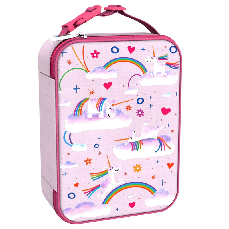 Ion8 Kids Insulated Lunch Bag Unicorn Rainbows Reusable Padded Thermal Lunch Box for School Travel Easy to Clean Wipeable Food Safe Lining with Mesh Water Bottle Pocket Name Patch Carry Handle - Image 2