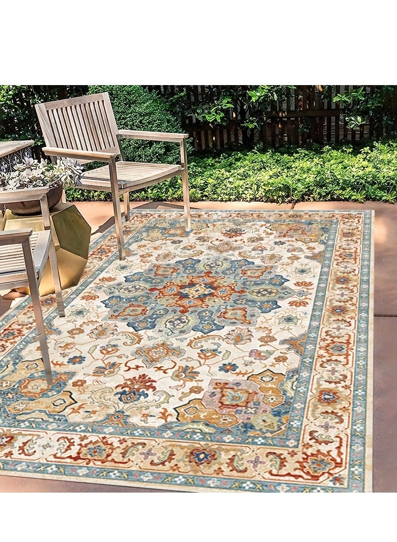 سجادة قطعة واحدة قابلة للغسل في الغسالة غير قابلة للتساقط لغرفة المعيشة وغرفة النوم وغرفة الطعام والمكتب المنزلي، طراز عتيق. - Image 3