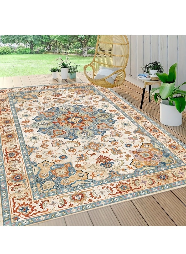 سجادة قطعة واحدة قابلة للغسل في الغسالة غير قابلة للتساقط لغرفة المعيشة وغرفة النوم وغرفة الطعام والمكتب المنزلي، طراز عتيق. - Image 2