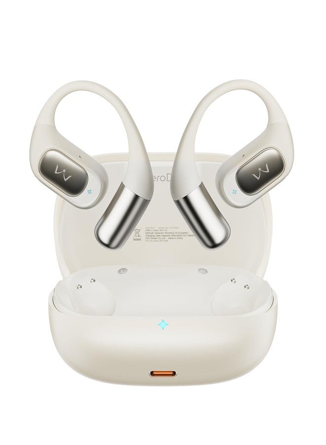 iWALK Open-Ear Headphones, True Wireless Headphones Bluetooth 5.4 Light Earbuds, Ultra Comfort Earhooks, 35H Playtimes, Clear Calls, Air Conduction Stereo Sound with 15mm Drivers for Workouts (Beige) - Image 1
