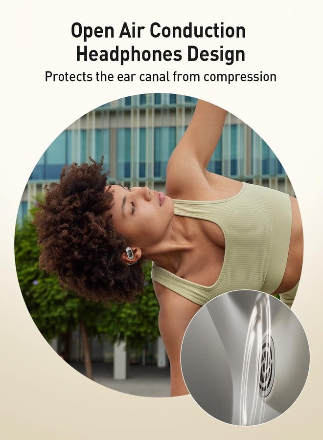 iWALK Open-Ear Headphones, True Wireless Headphones Bluetooth 5.4 Light Earbuds, Ultra Comfort Earhooks, 35H Playtimes, Clear Calls, Air Conduction Stereo Sound with 15mm Drivers for Workouts (Beige) - Image 4