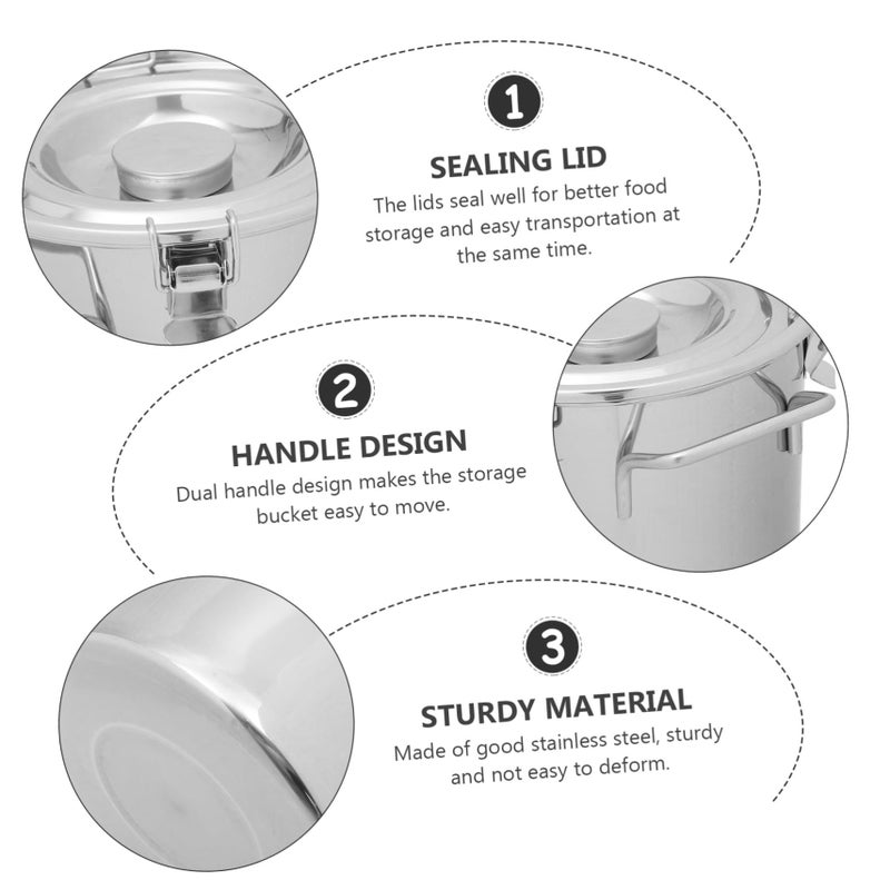 Multi Functional Food Storage Bucket Portable Water Canister For Grease Cereal And Milk Capacity With Smooth Edges For Home Kitchen - Image 5