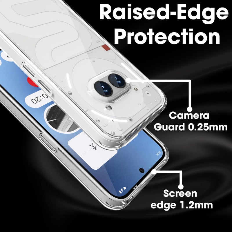 Sounce Nothing Phone 2a Back Cover Case Camera Protection Bump Hard Case Back Cover Compatible with Nothing Phone 2a Plus 5G (TPU + Poly Carbonate, Crystal Clear) - Transparent - Image 3