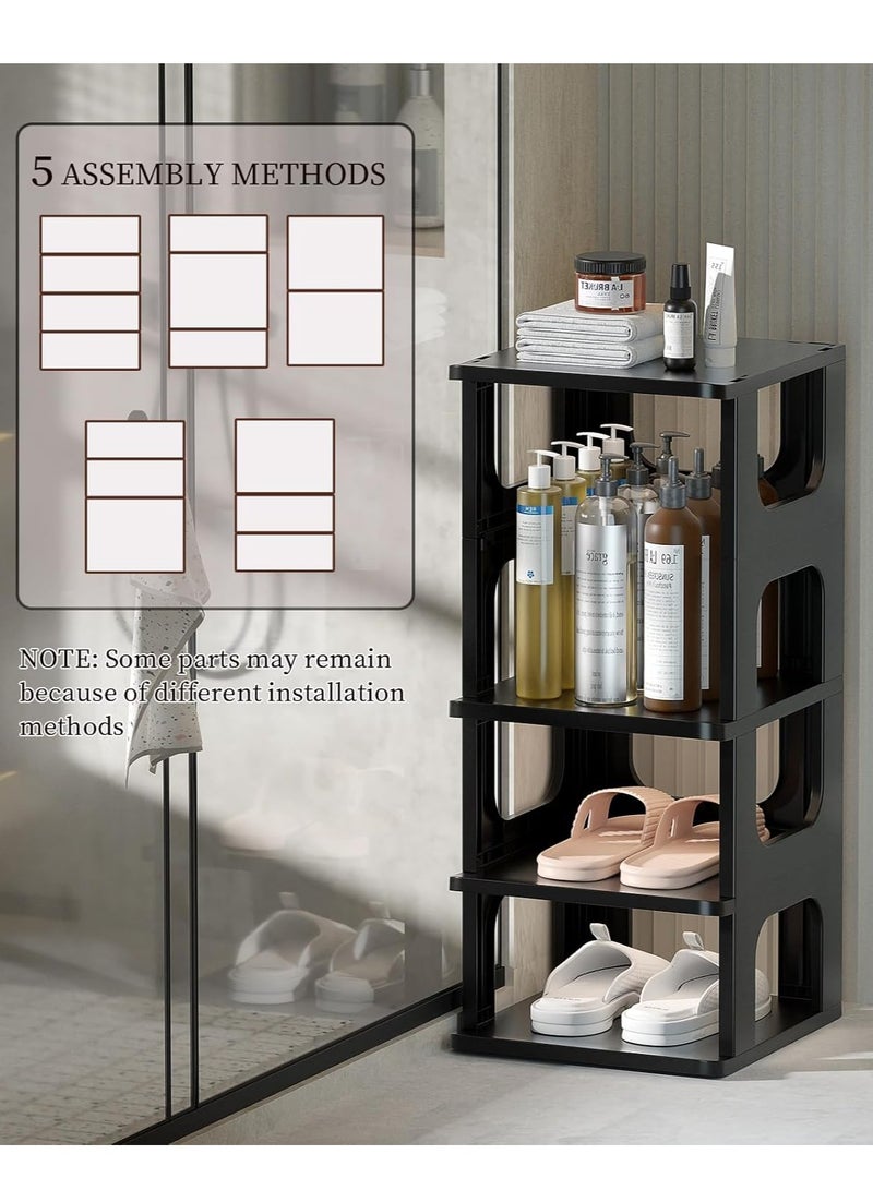 XiuWoo 5-Tier Height-Adjustable Shoe Rack, Vertical Shoe Storage, Closet Shoe Shelf, Stairs Shoe Organizer, Tall Shoe Stand for Corridor, Living Room Bedroom with Adjustable Divider - Image 5