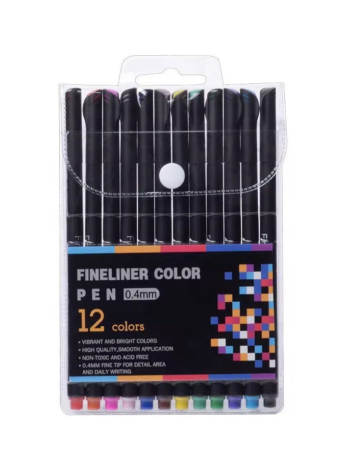 12  Colored Fine-Liner Pens 0,4mm - Image 2
