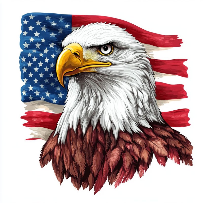 MAKTEM American Bald Eagle Car Sticker, Auto Die Cut Decal for Bumper Window Rear Panel, Patriot Eagle Sticker Car Accessory, American Pride Decal, 1PC (A) - Image 1