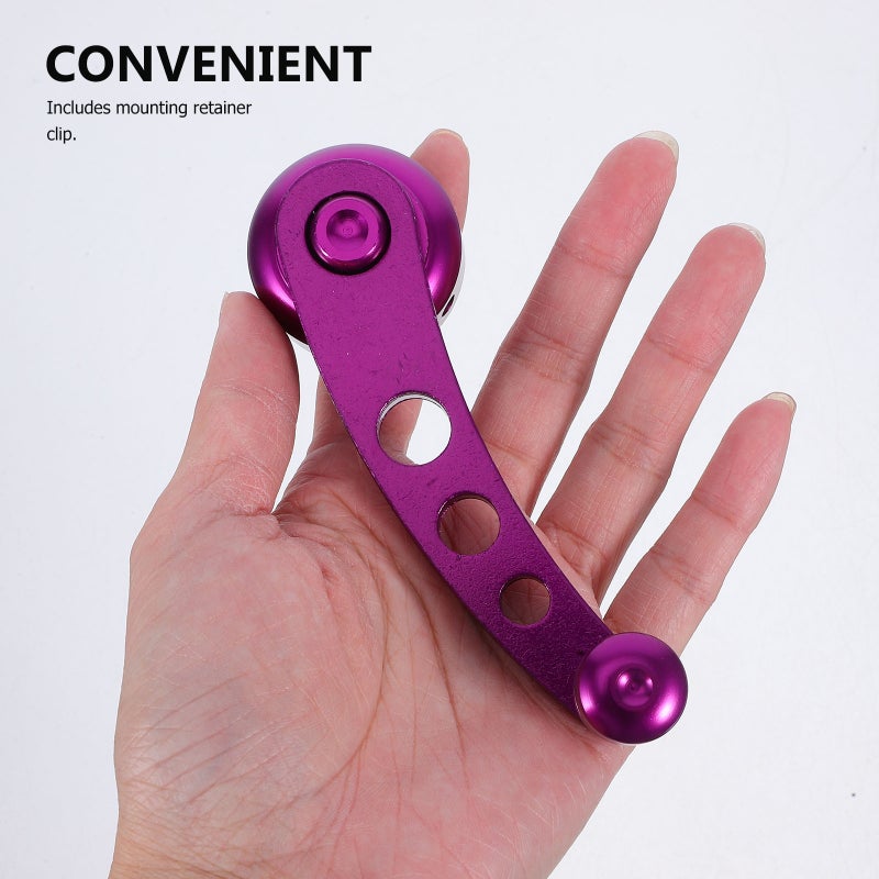 1 Set Car Window Shake Handle Winders Crank Rocker Aluminum Universal Doors Crank Handles Left Right Set Car Door Accessories (Purple) - Image 4