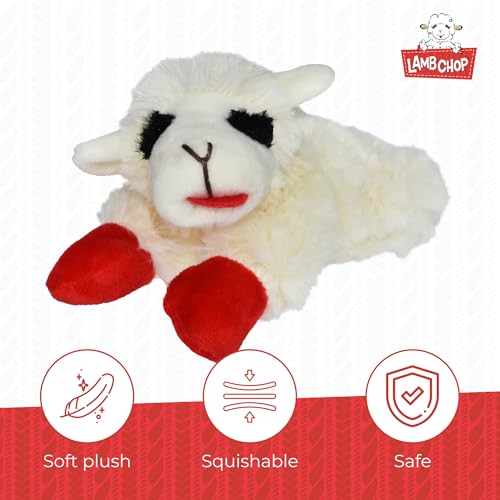 Multipet Lamb Chop Dog Plush Toy - Squeaky Toy for All Dogs - Extra Soft Plush - Stuffed Animal Dog Toy for Cuddling & Playing - Cute Pet Toy (6", Cream) - Image 3