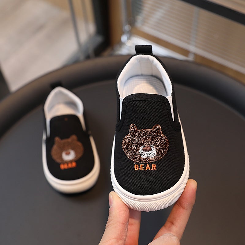 2025 Children'S Canvas Shoes New Children'S Cloth Shoes Korean Style Boys And Girls Kindergarten Indoor Single Shoes - Image 1