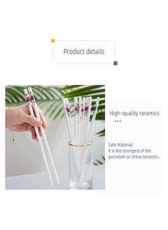 KASTWAVE 5 Pairs Porcelain Chopsticks - Reusable Chopsticks Dishwasher Safe, 9 1/2 Inches (Peacock blue)  - Image 5