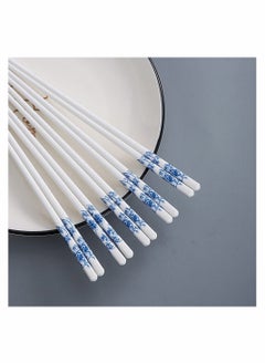 KASTWAVE 5 Pairs Porcelain Chopsticks - Reusable Chopsticks Dishwasher Safe, 9 1/2 Inches (Peacock blue)  - Image 1