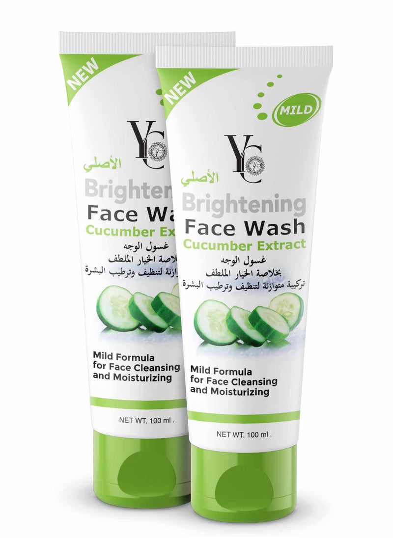 YC - YC Brightening Face Wash with Cucumber Extract 100 ml - 2 pcs - Image 1
