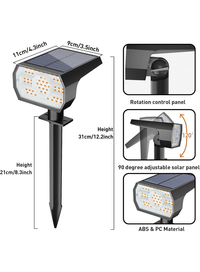 KISSUN Solar Lights Outdoor Waterproof IP68, 56 LED 3 Lighting Modes Solar Powered Garden Yard Spot Solar Lights for Christmas Outside Landscape- 4 Pack (Warm White) - Image 5