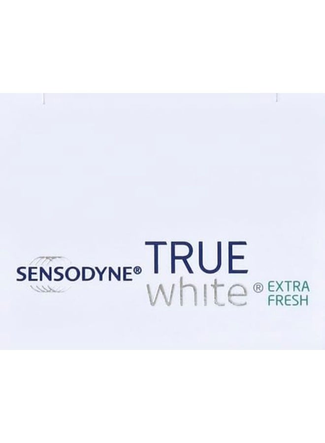 Sensodyne True White Sensitive Teeth Whitening Toothpaste for Stained Teeth, Cavity Prevention and Sensitive Teeth Treatment, Extra Fresh - 3 Ounces