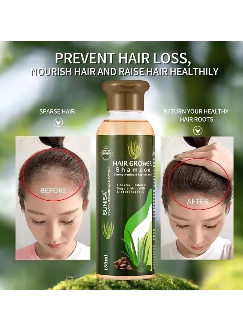 SUNISA Original Sunisa Aloe Vera Hair Grower Shampoo Anti Hair Loss For Men And Women Organic Natural Aloe Vera Fast Long Hair - Image 4