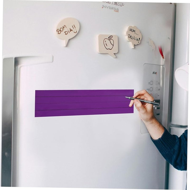 Jojofuny 4pcs Large Magnetic Dry Erase Strips Reusable Whiteboard Fridge Organization Stickers - Image 4