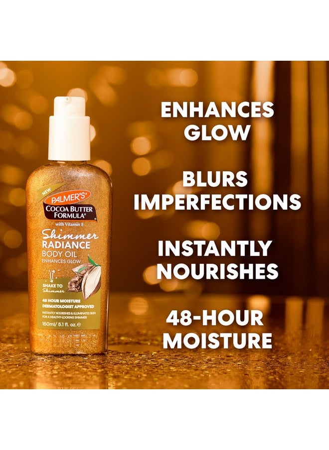 PALMER'S - Cocoa Butter Formula Shimmer Body Oil With Vitamin E, 5.1 Fl Oz, Radiance Body Oil For Glowing Skin, Enhances Dark Tones & Tans, Hydrating - Image 1