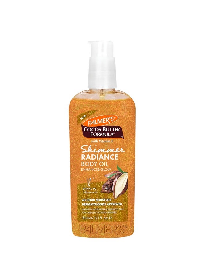 PALMER'S - Cocoa Butter Formula Shimmer Body Oil With Vitamin E, 5.1 Fl Oz, Radiance Body Oil For Glowing Skin, Enhances Dark Tones & Tans, Hydrating - Image 1